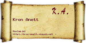 Kron Anett névjegykártya